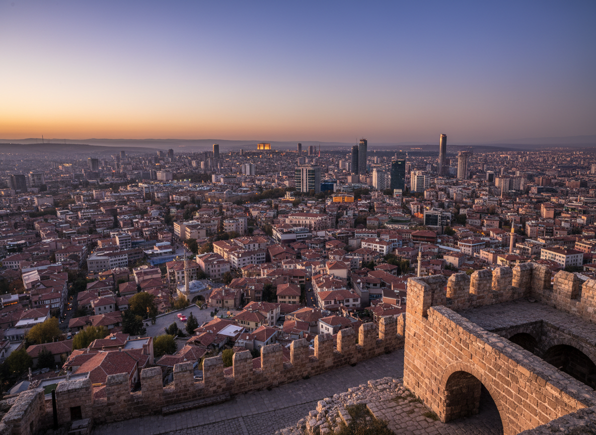 View from Ankara Castle overlooking the city