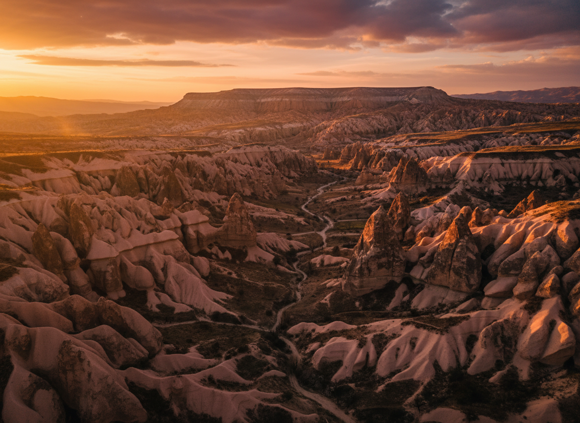 Red Valley sunset in Cappadocia